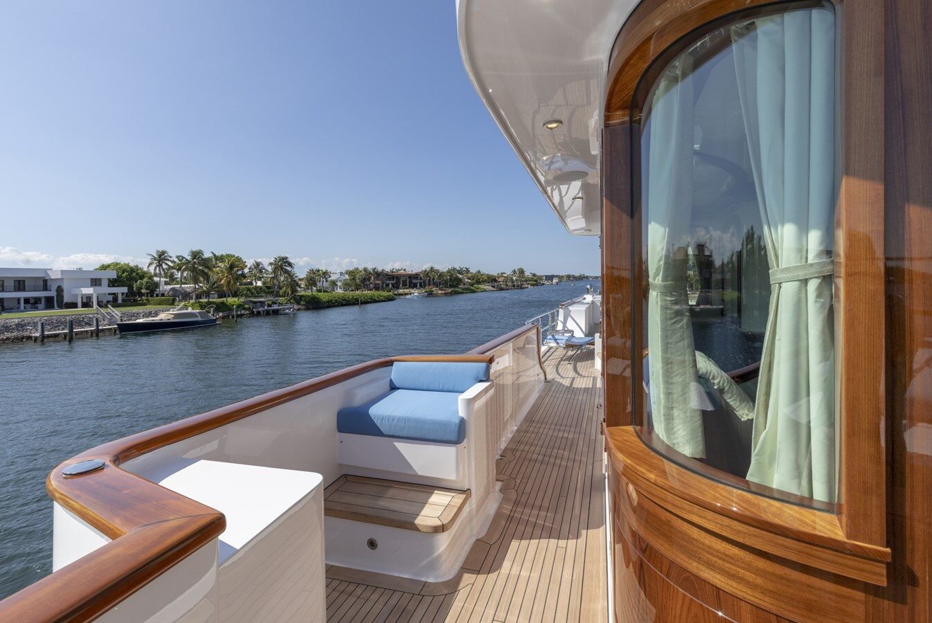 BURGER BOAT COMPANY NADAN 151 spacious deck with elegant layout and comfortable seating.