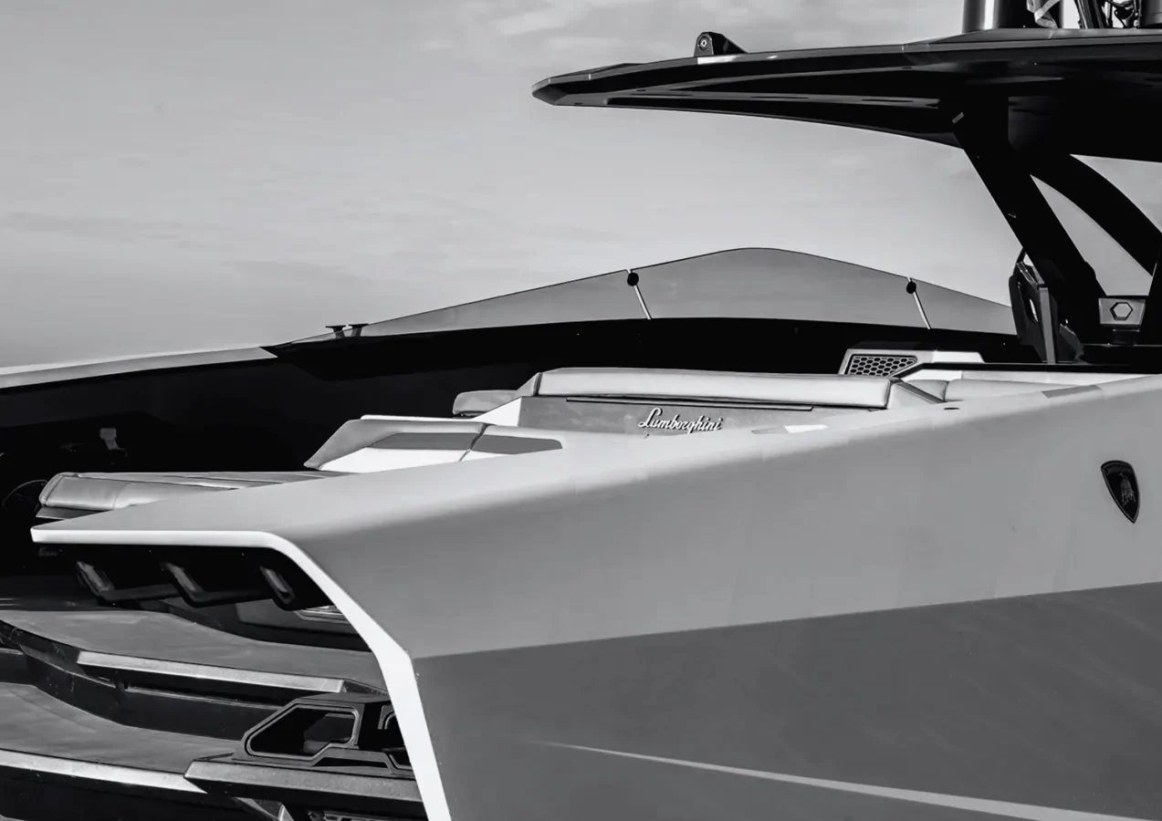 Tecnomar for Lamborghini 63 Fast Toy deck and lounge area with luxury seating and open sea views