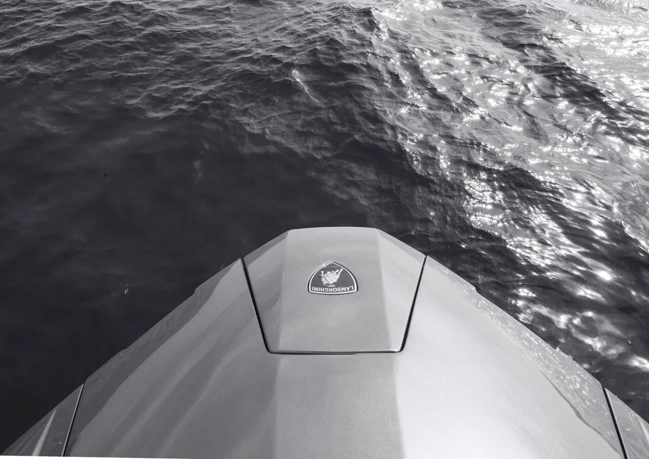 Tecnomar for Lamborghini 63 Figo Lamborghini logo detail showcasing signature branding