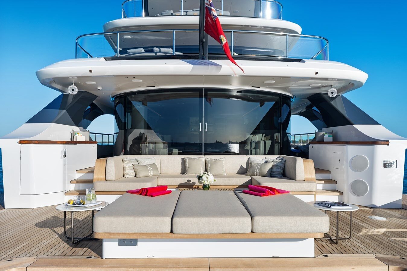 Yacht outdoor lounge with modern style
