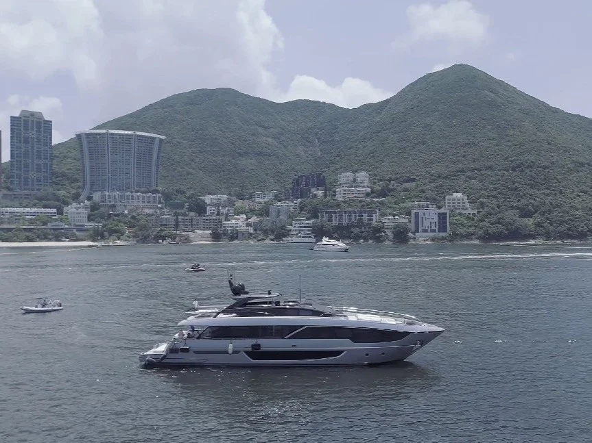 Riva yacht saloon dining table interior