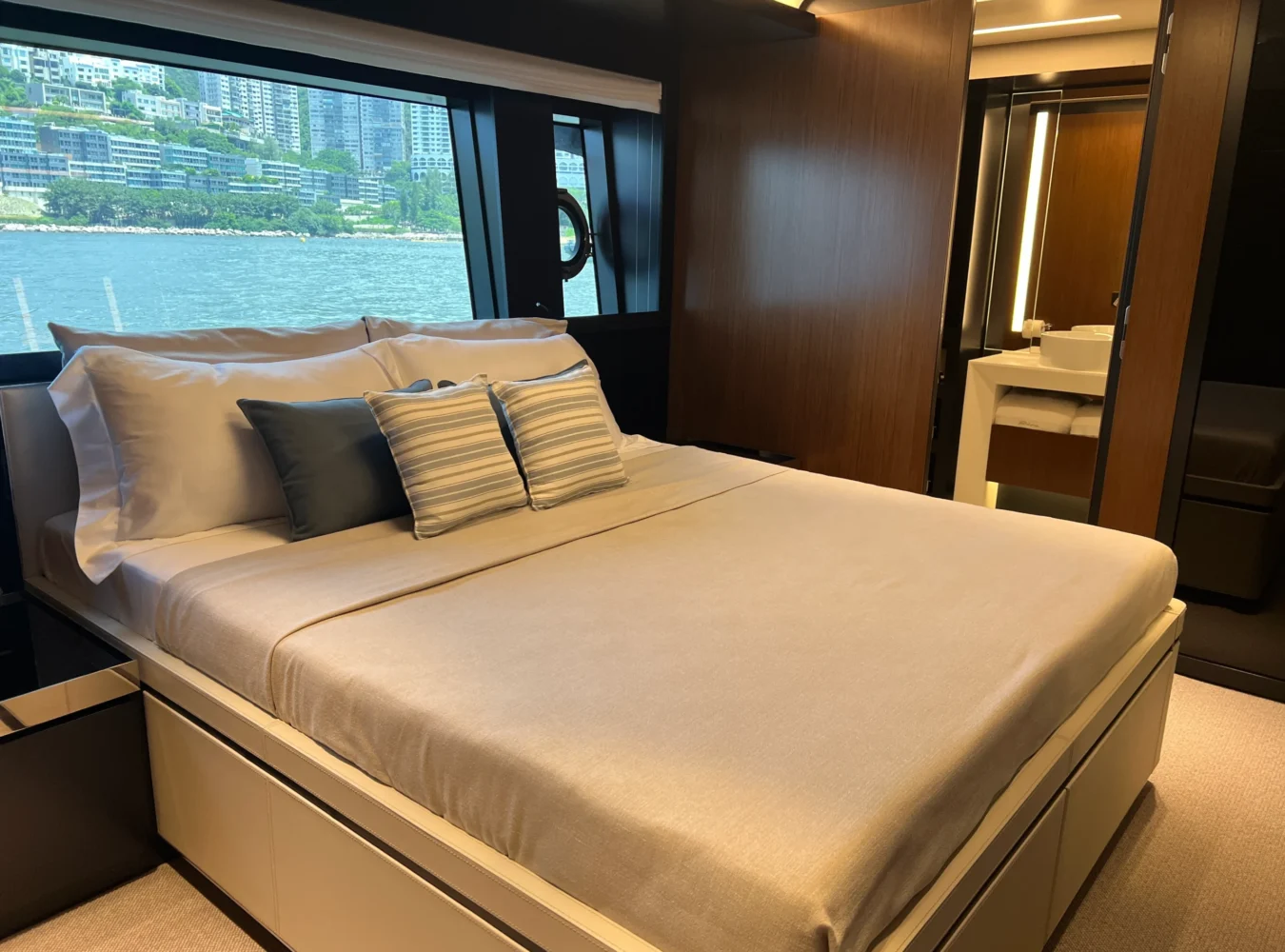 Riva yacht bow lounge with sunpads