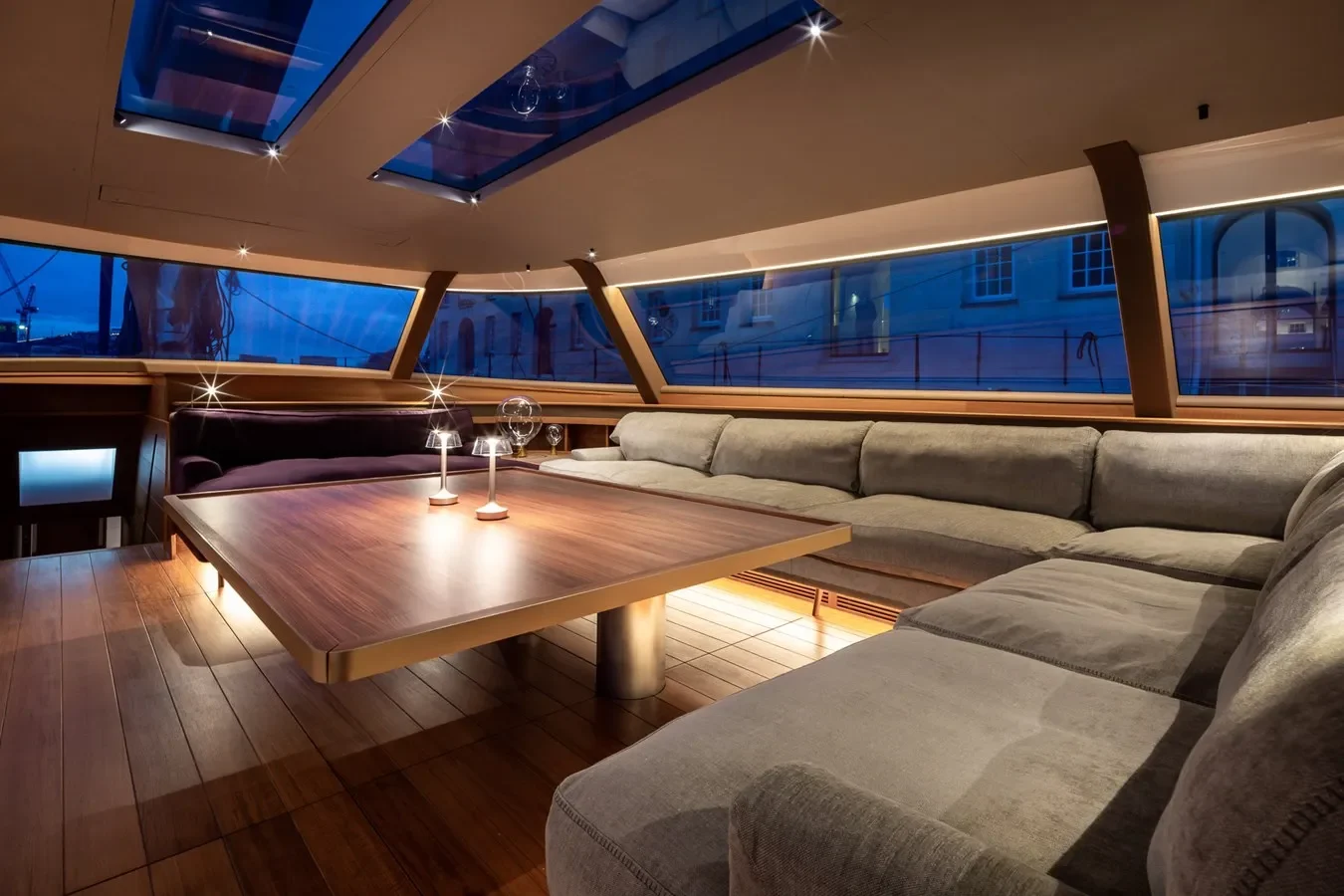 Baltic Yachts 142 Canova yacht saloon with luxurious seating and décor