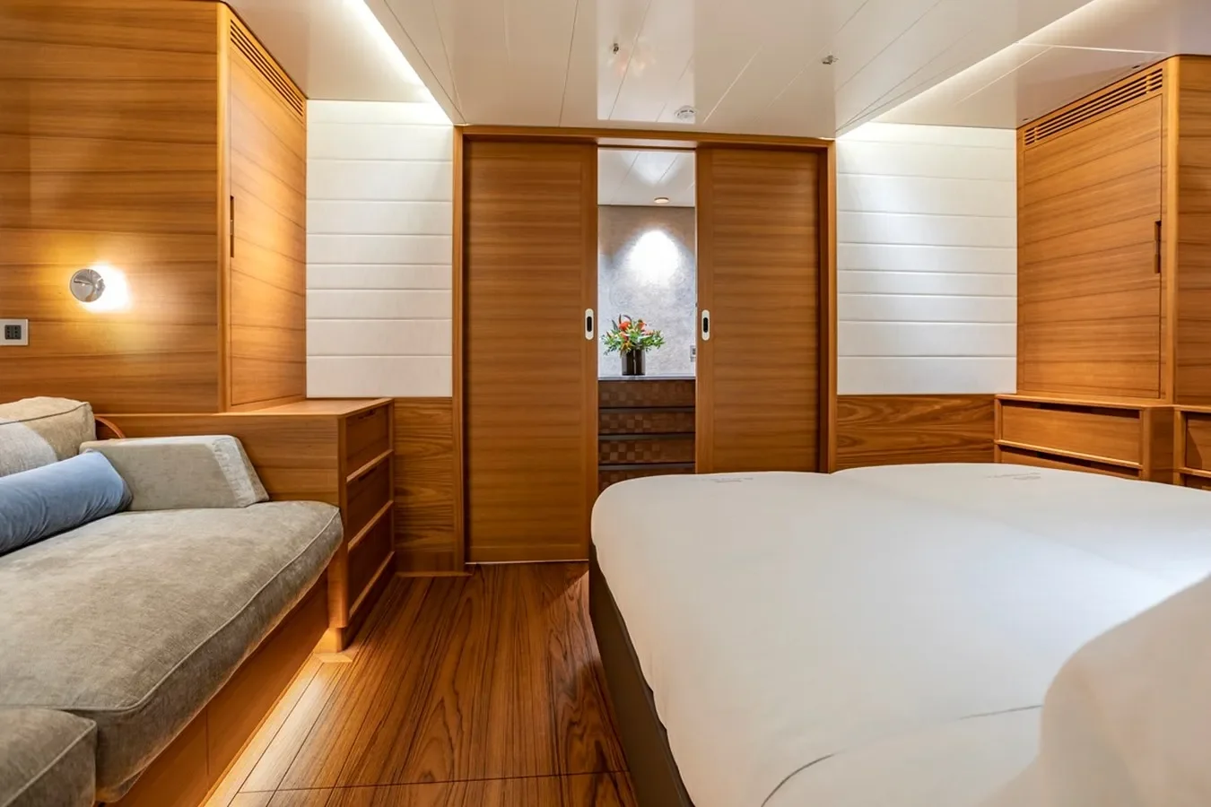Baltic Yachts 142 Canova yacht stateroom with luxurious décor