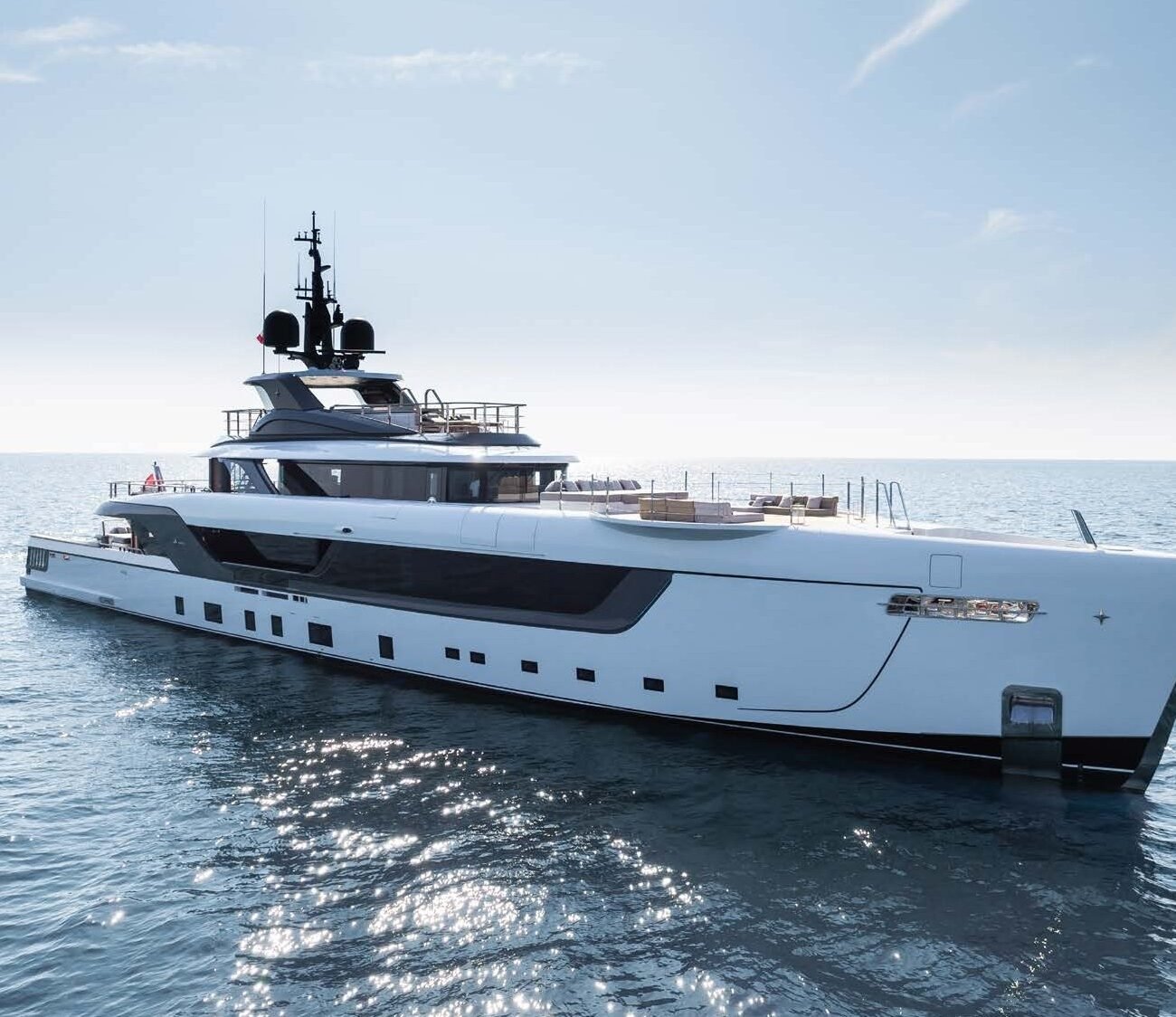 Admral 55 Silver Star I exterior view showcasing her elegant profile, modern lines, and spacious decks designed for ultimate luxury and comfort at sea.