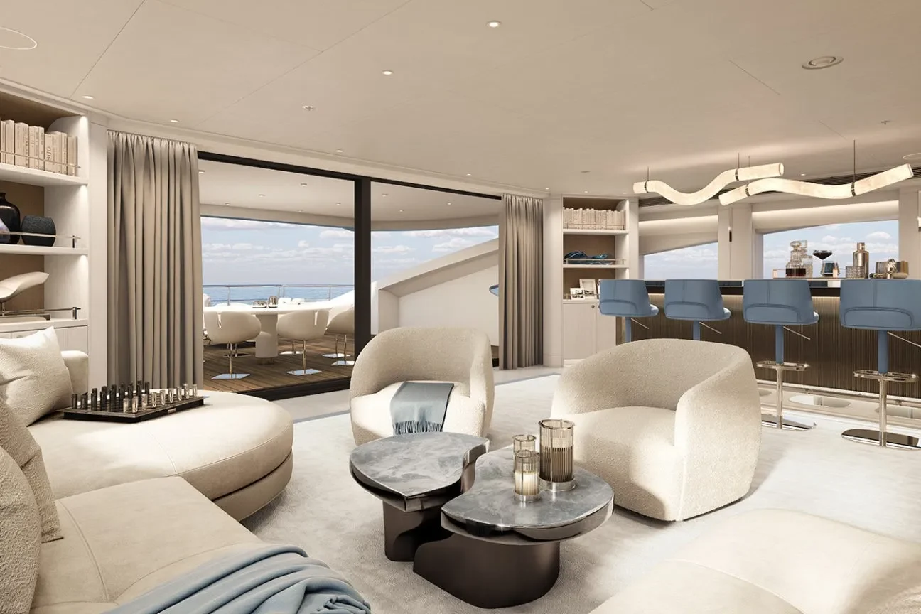 Skylounge and bar – Heesen Evita 57M Superyacht