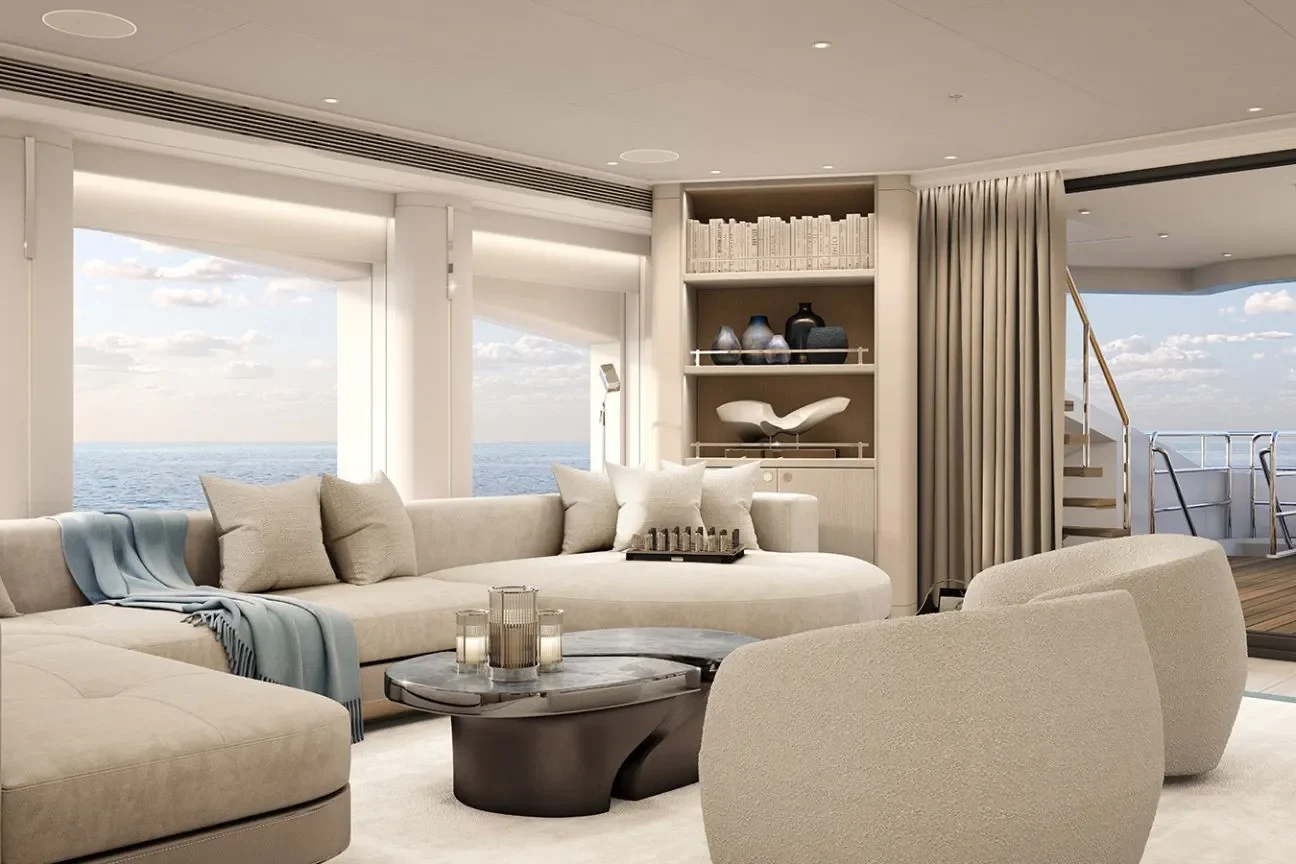 Skylounge seating – Heesen Evita 57M Superyacht