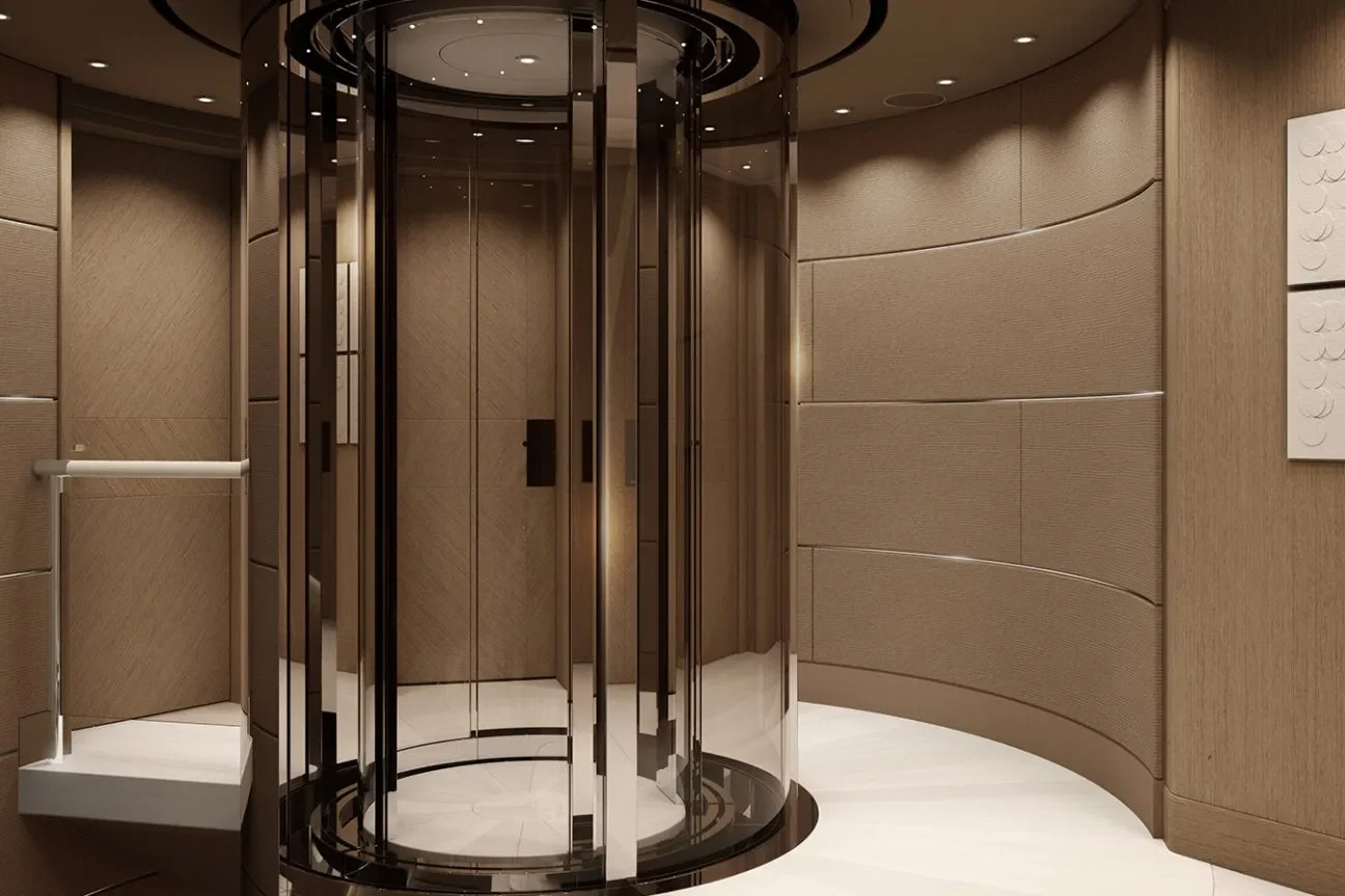 Luxury glass elevator – Heesen Evita 57M Superyacht