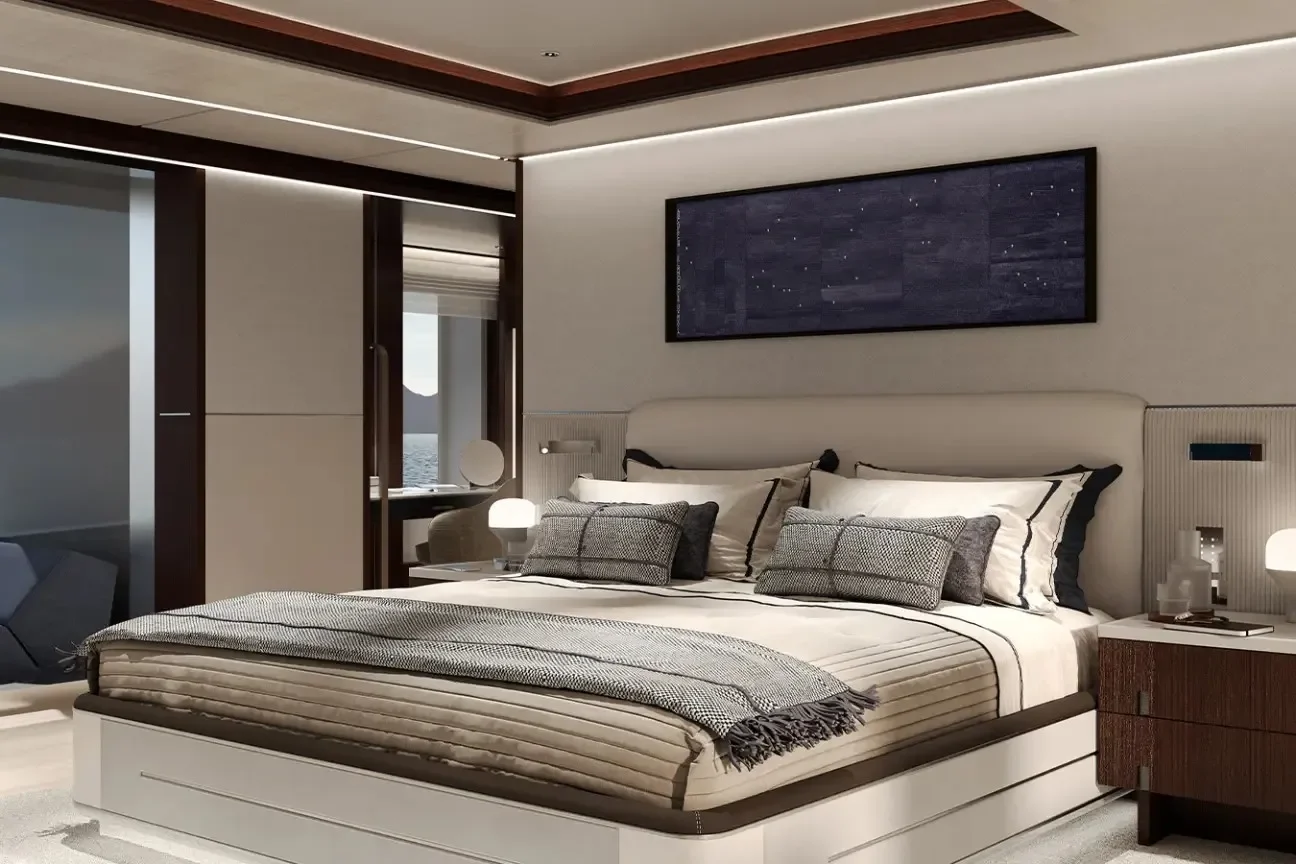 Owner’s cabin on Heesen FRIDA 55M yacht