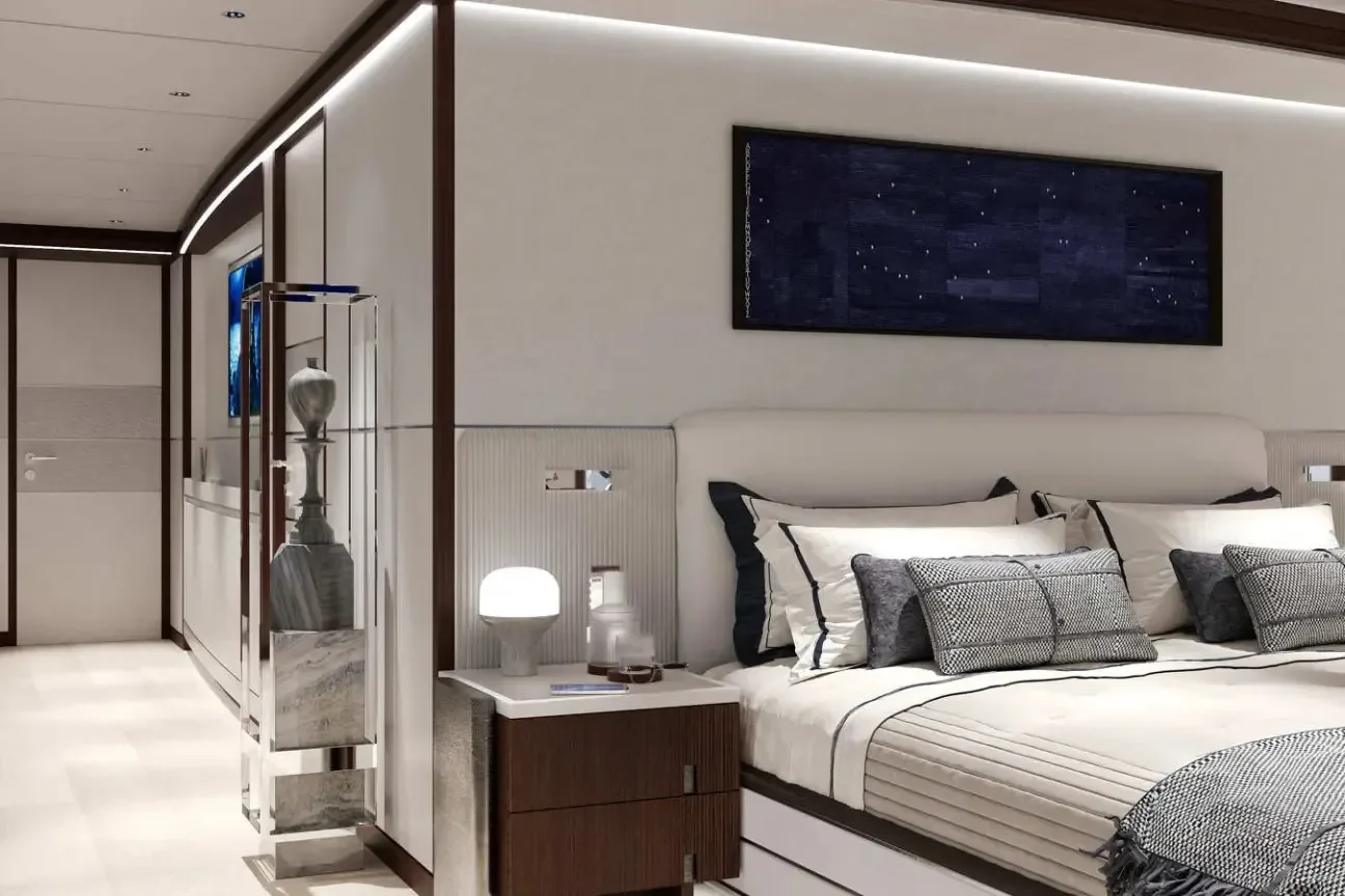 Owner’s suite interior on Heesen FRIDA 55M yacht