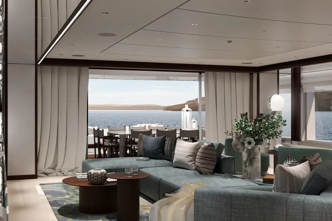 Skylounge interior on Heesen FRIDA 55M yacht