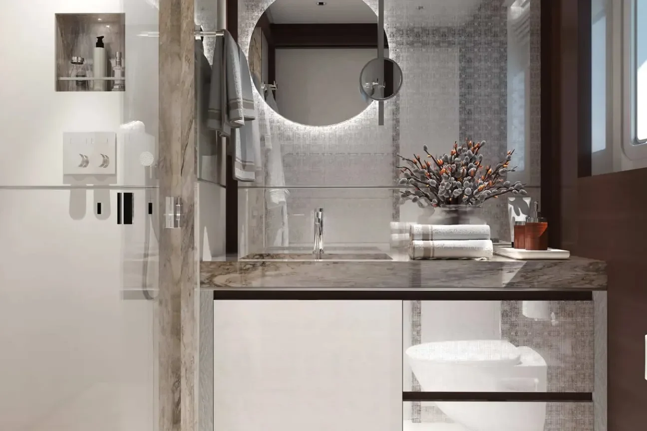 VIP bathroom on Heesen 55M yacht