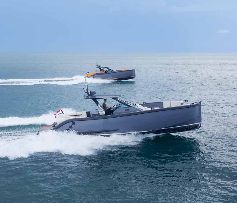 Lekker 45 yachts cruising at speed on open water