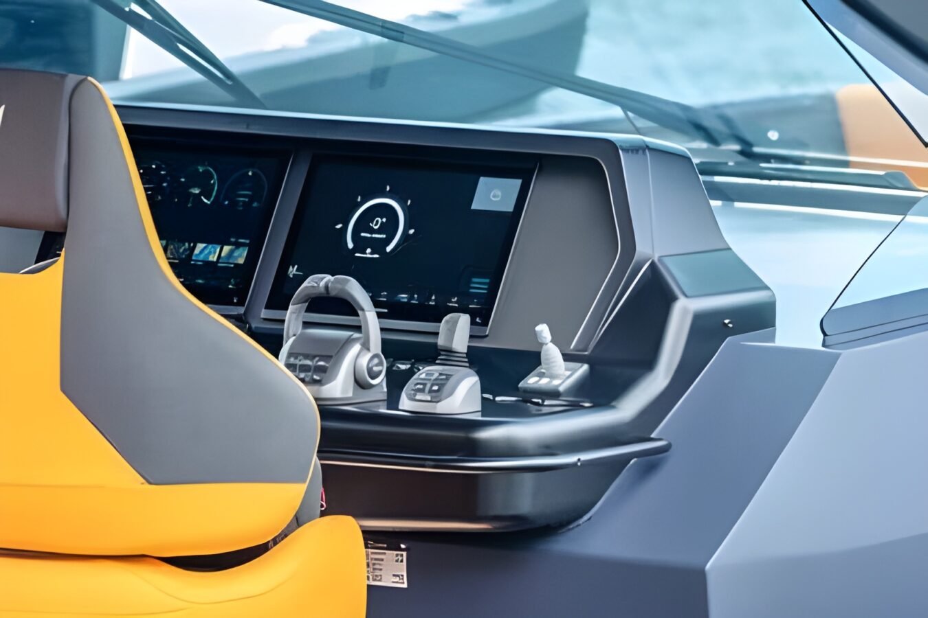 Lekker 45 yacht digital helm with advanced navigation screens