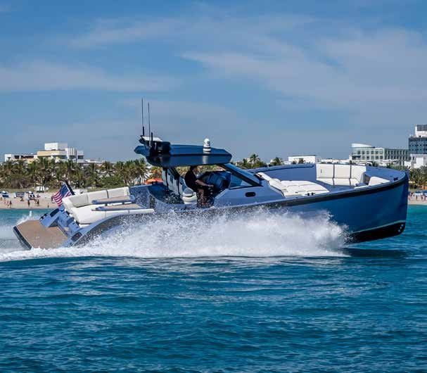 Photos of LEKKER 45 yacht for sale cruising at speed near the coastline