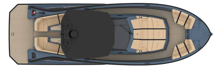 Lekker 45 yacht deck layout top view exterior plan