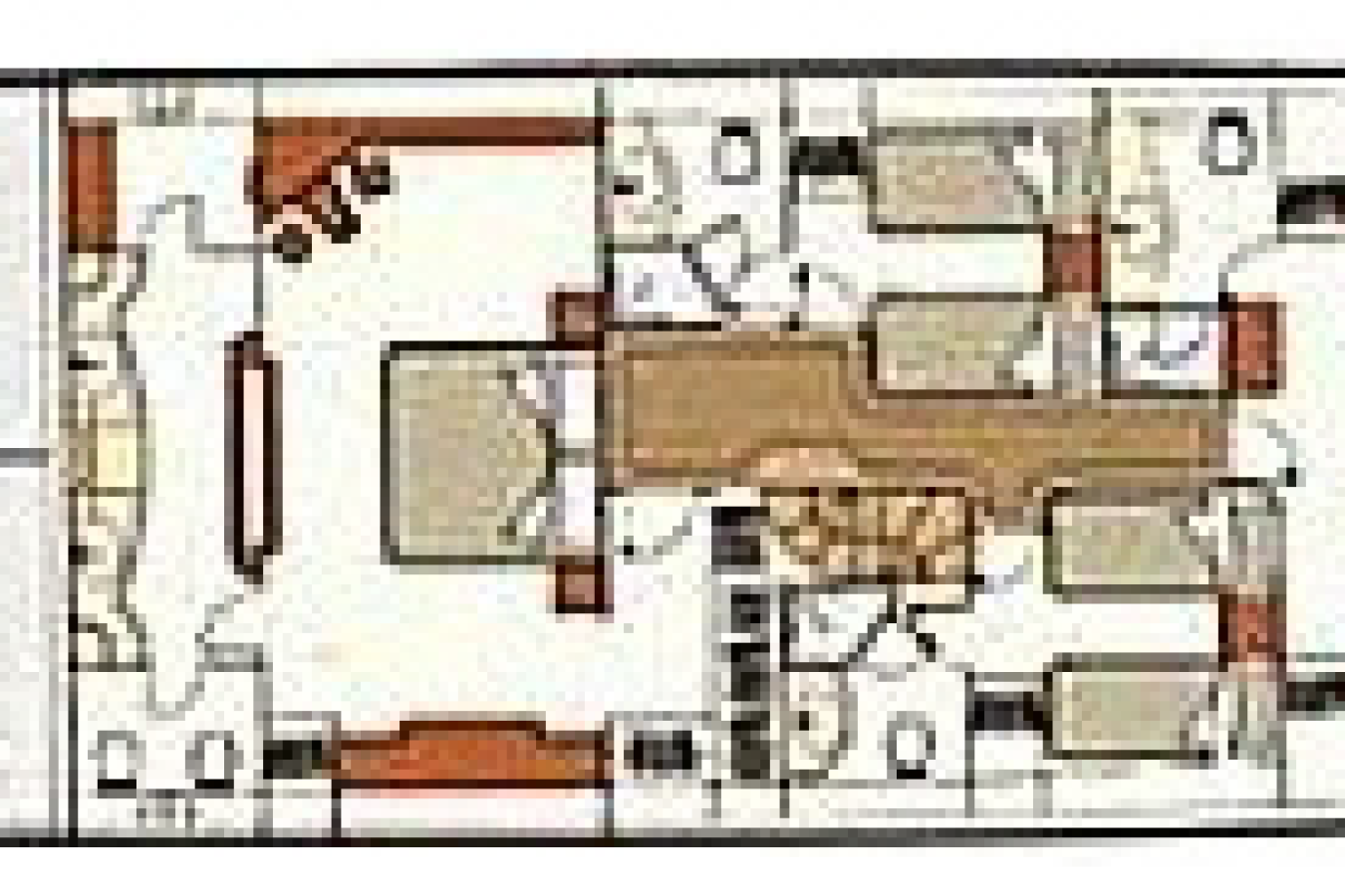 Astondoa 102 GLX My Kirios Yacht for Charter: floor plan shows cabins, lounge, dining area, helm, and engine rooms layout.